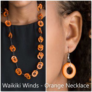 FREE WITH PURCHASE NWT Waikiki Winds orange necklace w/earrings